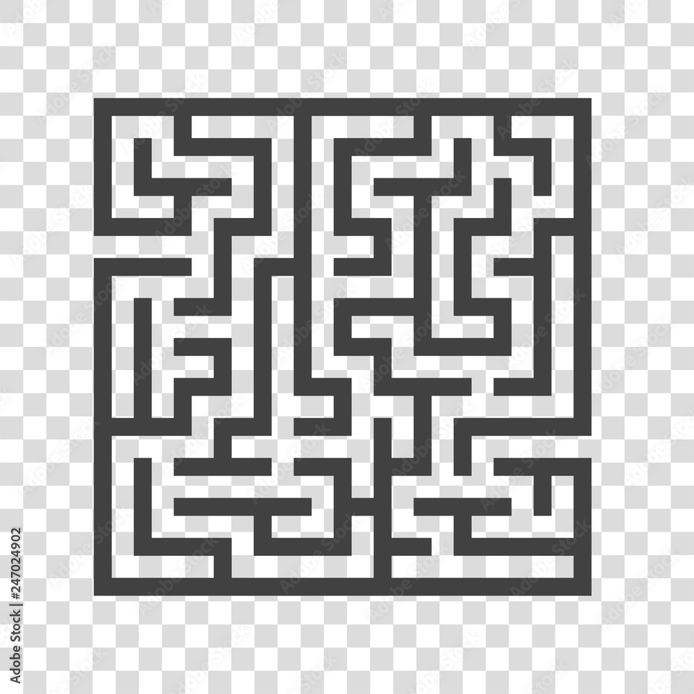 Abstract square maze. Game for kids. Puzzle for children. Labyrinth conundrum. Flat vector illustration isolated on white background. Abstract square maze. Game for kids. Puzzle for children. Labyrinth conundrum. Flat vector illustration isolated on white background.