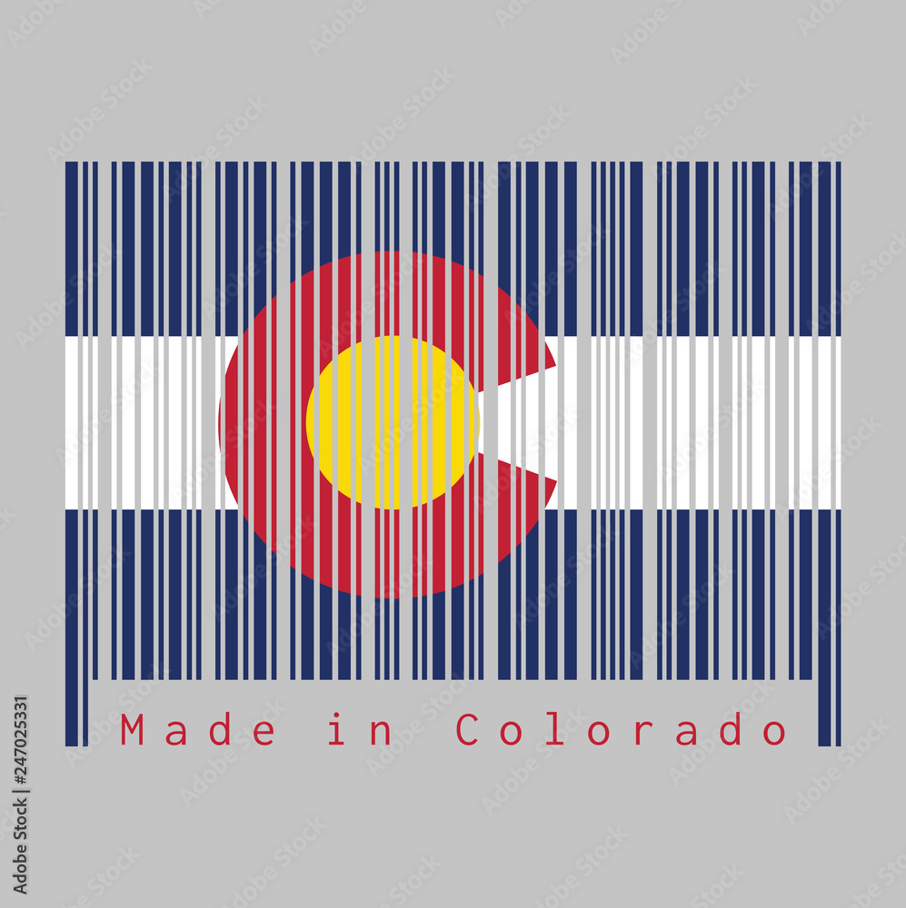 Vecteur Stock Barcode set the color of Colorado flag, Three horizontal