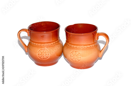two cups isolated on white background