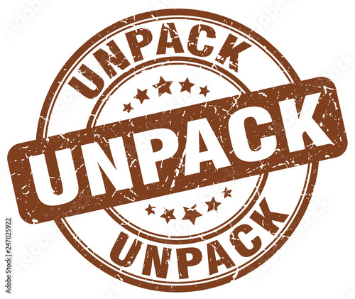 unpack brown grunge stamp