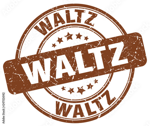 waltz brown grunge round vintage rubber stamp