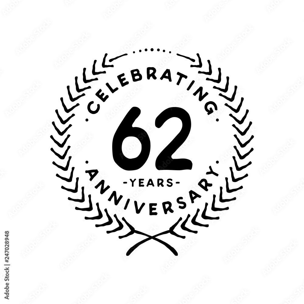 62 years design template. 62nd vector and illustration 62 years design template. 62nd vector and illustration