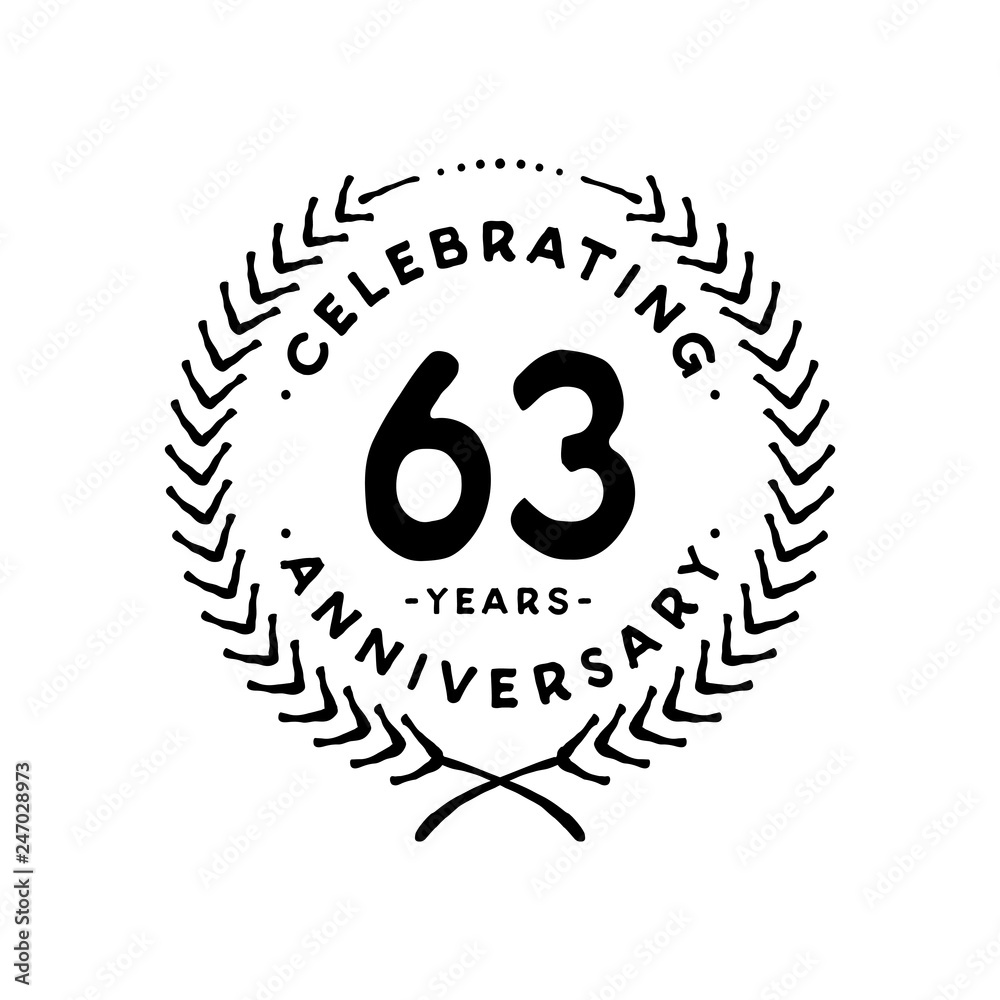 63 years design template. 63rd vector and illustration 63 years design template. 63rd vector and illustration