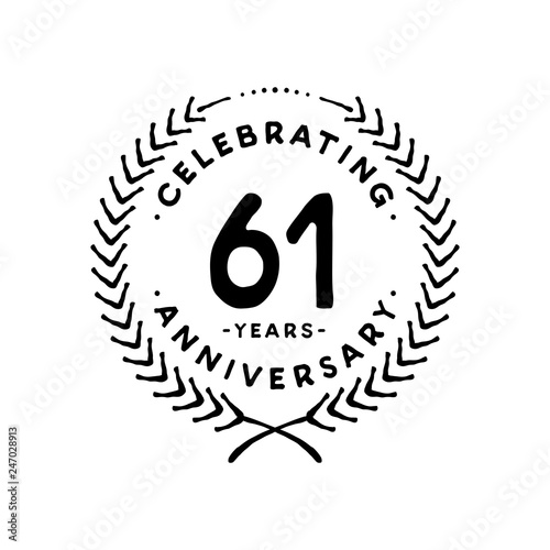 61 years design template. 61st vector and illustration 