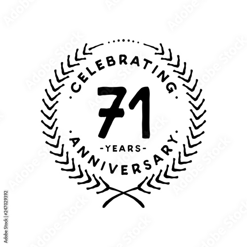 71 years design template. 71st vector and illustration 