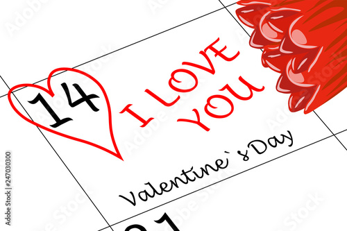 Valentin`s Tag Ich Liebe Dich mit Herz und Blumen