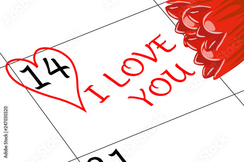 Valentin`s Tag Ich Liebe Dich mit Blumen