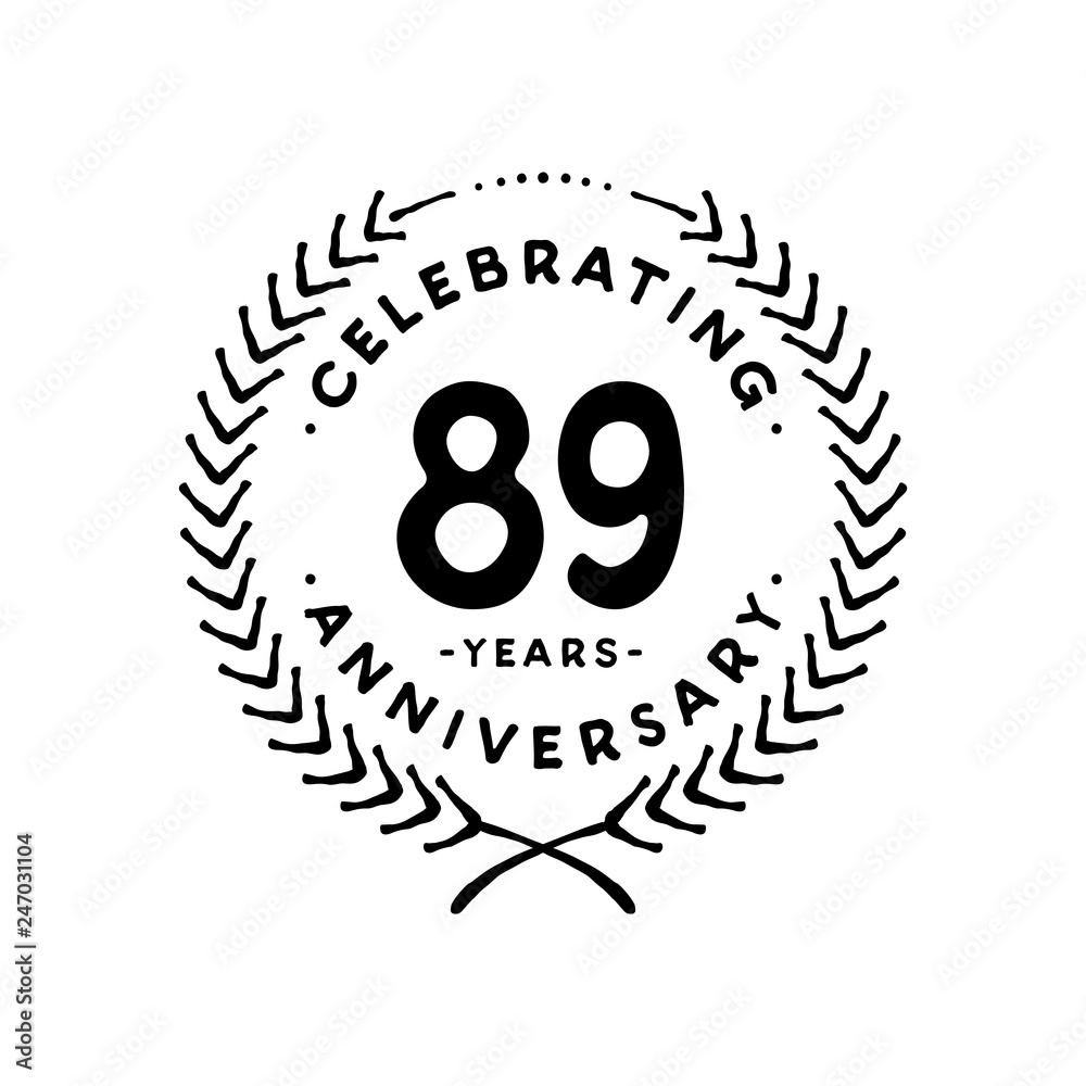 89 years design template. 89th vector and illustration 89 years design template. 89th vector and illustration