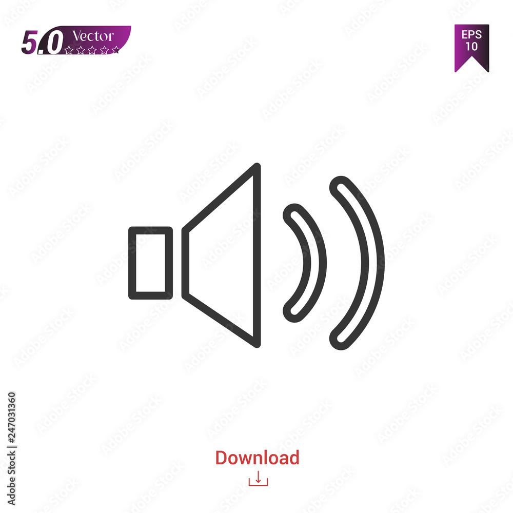 Outline Speaker icon isolated on white background. Line pictogram. Graphic design, mobile application, logo, user interface. Editable stroke. EPS10 format vector illustration Outline Speaker icon isolated on white background. Line pictogram. Graphic design, mobile application, logo, user interface. Editable stroke. EPS10 format vector illustration