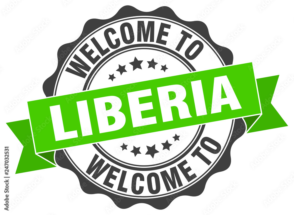 Fototapeta premium Liberia round ribbon seal