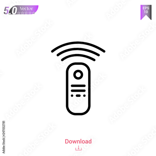 Outline remote-control icon isolated on white background. Line pictogram. Graphic design, mobile application, logo, user interface. Editable stroke. EPS10 format vector illustration