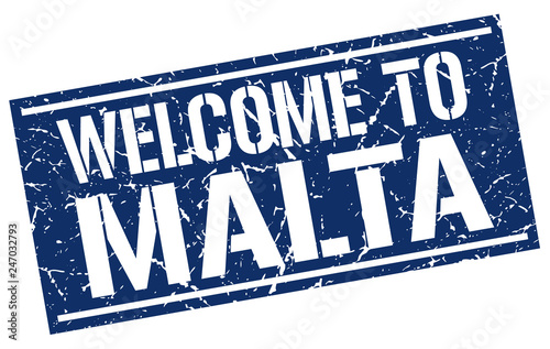welcome to Malta stamp