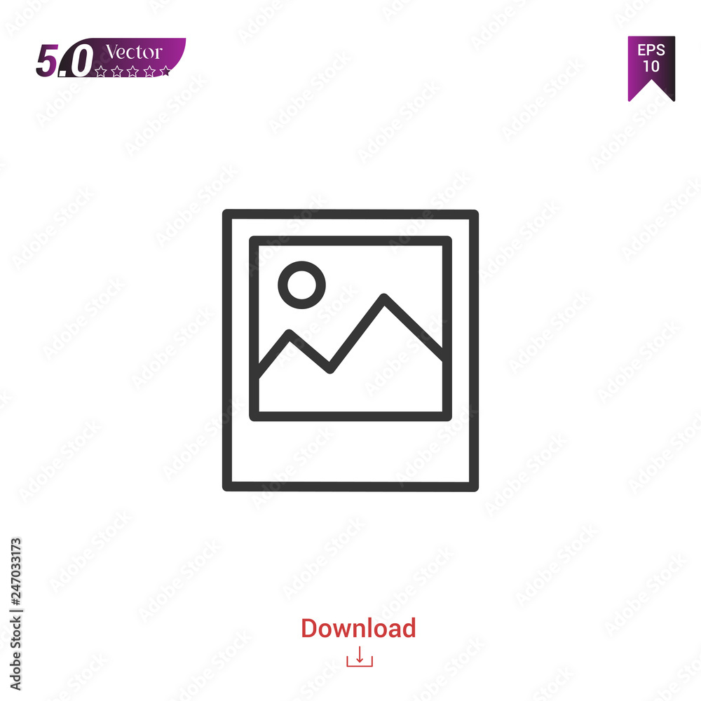 Outline pictures icon isolated on white background. Line pictogram. Graphic design, mobile application, logo, user interface. Editable stroke. EPS10 format vector illustration Outline pictures icon isolated on white background. Line pictogram. Graphic design, mobile application, logo, user interface. Editable stroke. EPS10 format vector illustration
