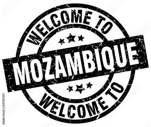 welcome to Mozambique black stamp