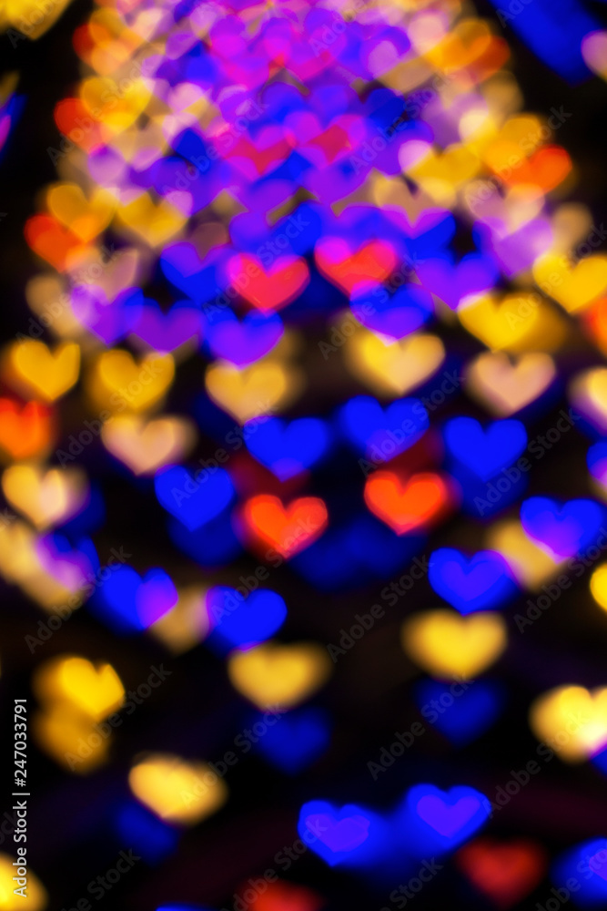 colorful heart shaped lights background