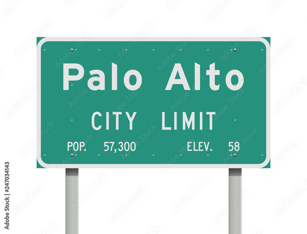 Palo Alto City Limit road sign