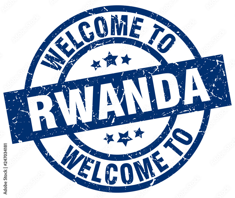 welcome to Rwanda blue stamp welcome to Rwanda blue stamp