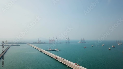 Wallpaper Mural Aerial view of Sriracha industrial port in Chonburi, Thailand. Torontodigital.ca