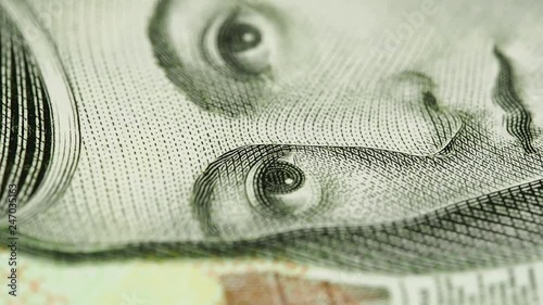 Sor Juana Ines de la Cruz on Mexico 200 peso macro slow rotating. Low angle. Stock video footage