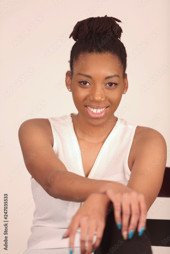 Portrait of a young attractive African American female model Portrait of a young attractive African American female model