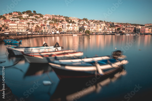 Wallpaper Mural Splendid old fishing village in Sicily, Acitrezza with a view of the Volcano Etna Torontodigital.ca