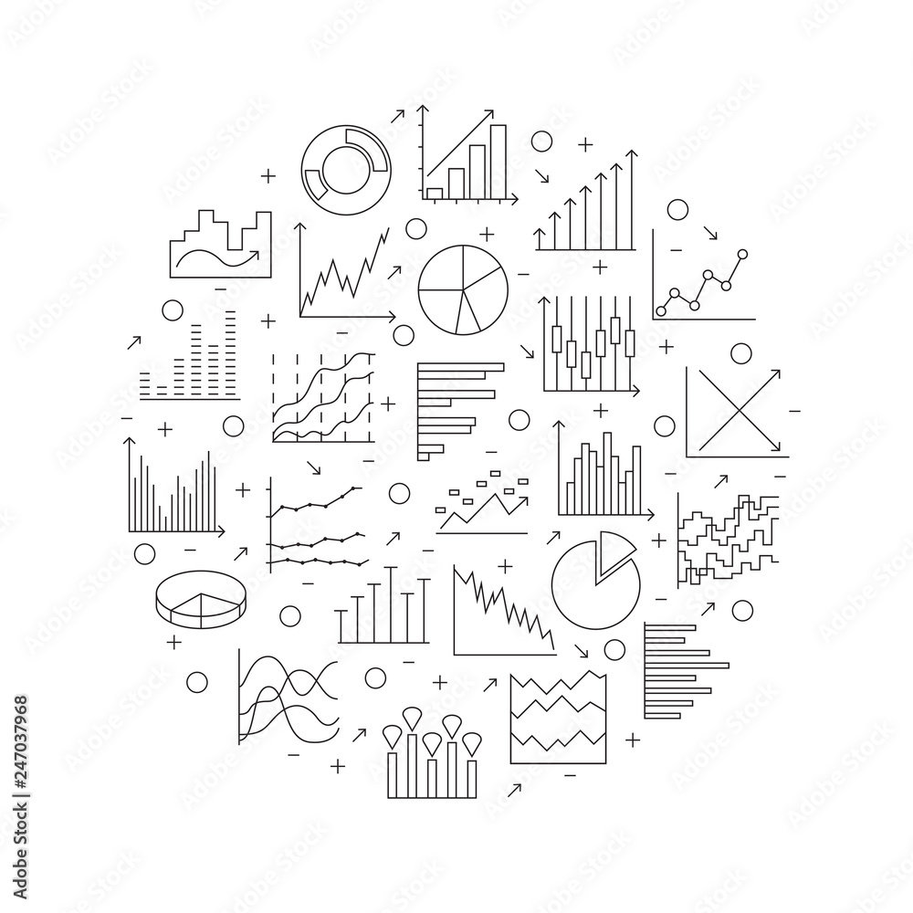 Statistics round icon. Statistics round icon.