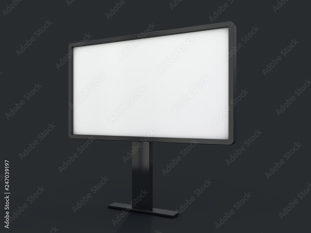 Mock up. Blank billboard outdoor advertising, public information board. 3D Mock up. Blank billboard outdoor advertising, public information board. 3D