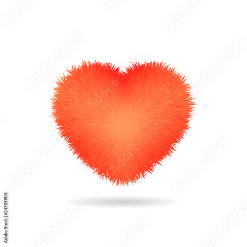 plush heart, vector illustration