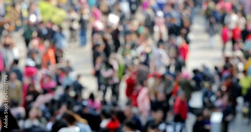 Wallpaper Mural Bokeh with crowded of people in the street Torontodigital.ca