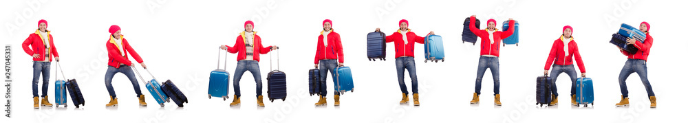 Man preparing for winter vacation Man preparing for winter vacation