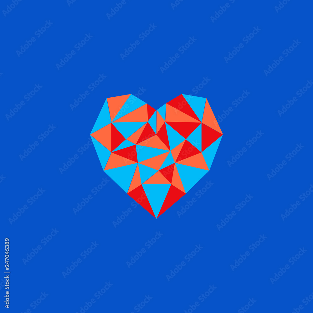 polygonal heart of triangles polygonal heart of triangles