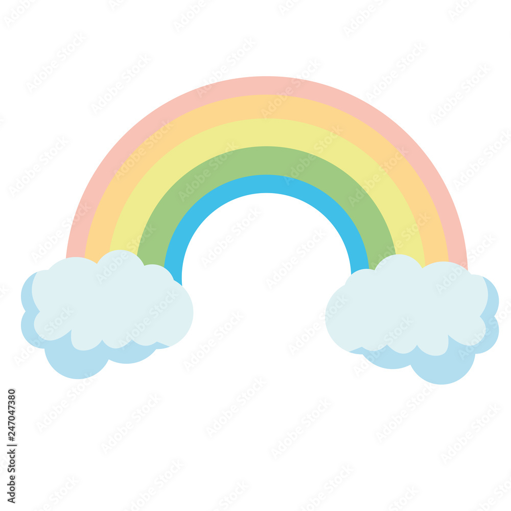 Nice rainbow. Rainbow escaping from two clouds Nice rainbow. Rainbow escaping from two clouds