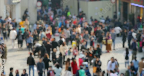 Wallpaper Mural Blur of the crowded people in the street Torontodigital.ca