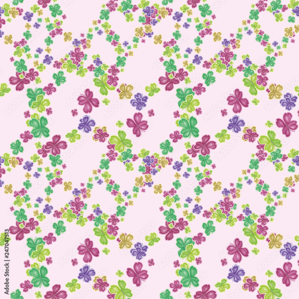 Kawai butterflies - pattern. Seamless pattern of cute butterflies for wrapping paper