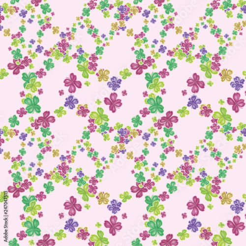 Kawai butterflies - pattern. Seamless pattern of cute butterflies for wrapping paper