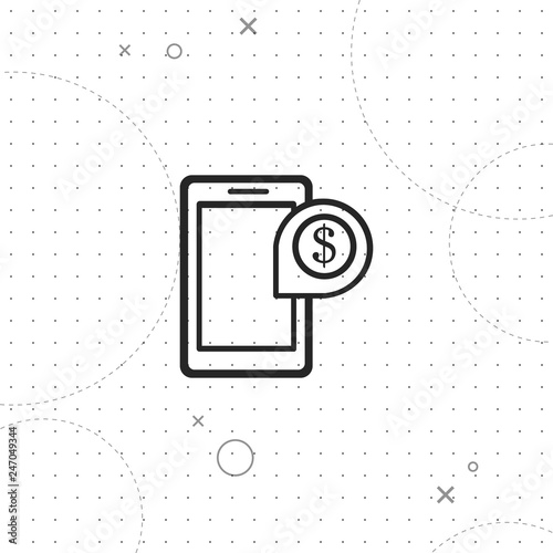 Finance phone, vector best line icon
