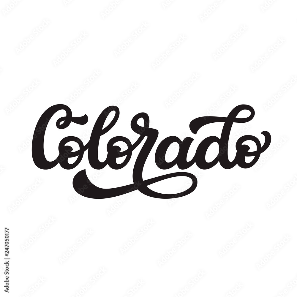 Colorado. Hand drawn lettering text Colorado. Hand drawn lettering text