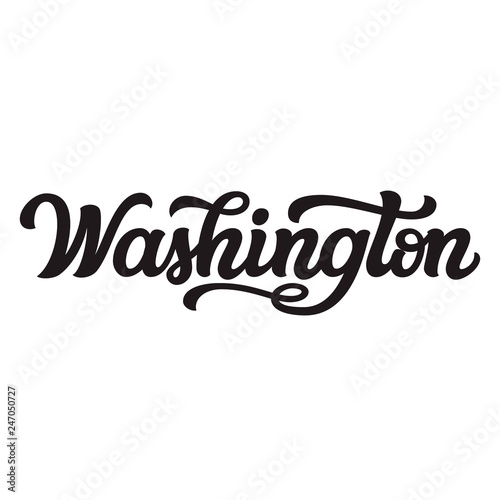 Washington. Hand drawn lettering text