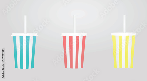 Disposable colorful cups set. vector illustration
