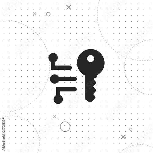 Encryption, cryptography key concept vector best flat icon