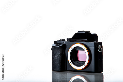 photo camera isolated on white background