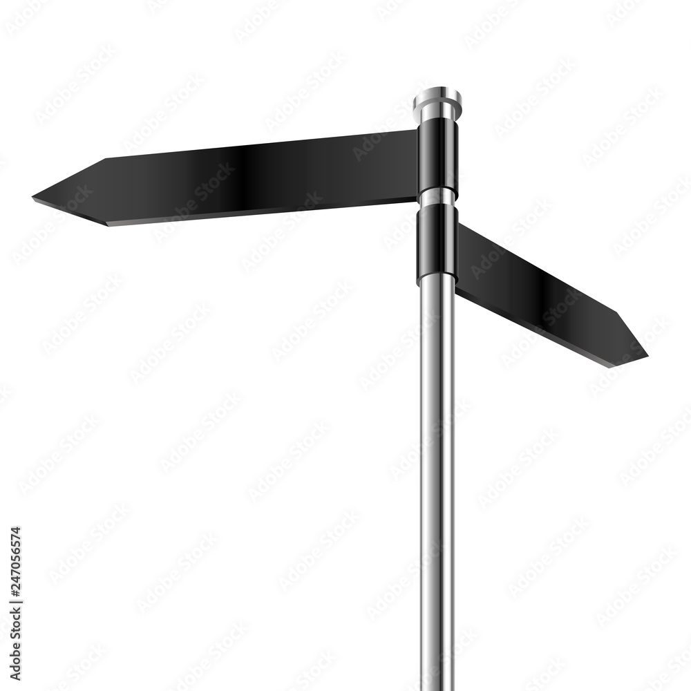 Realistic vector of steel tourist pointers on white background. Realistic vector of steel tourist pointers on white background.