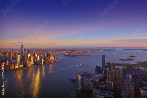 NYC aerial skyline view © bartsadowski