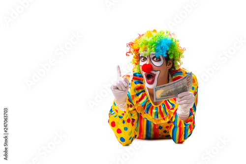 Male clown isolated on white 