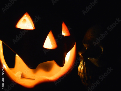 Pumpkin candlestick for halloween © Roman