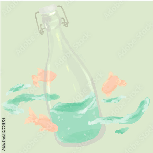 botella con peces prrum