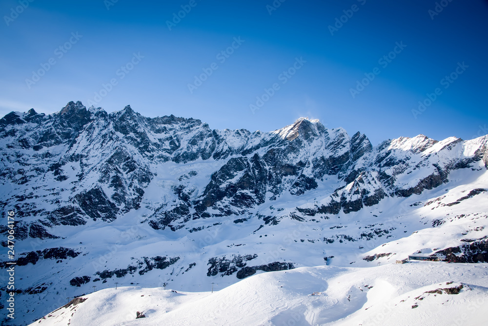 Southern slope of the Matterhorn peak , Breuil-Cervinia. Italy