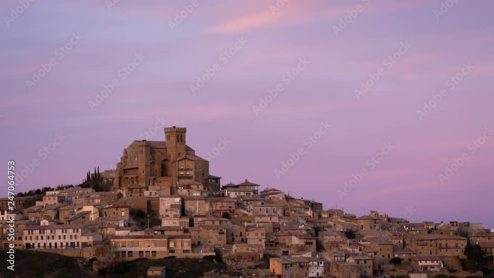Day to night Time Lapse panoramic view of Ujue, Spain Day to night Time Lapse panoramic view of Ujue, Spain