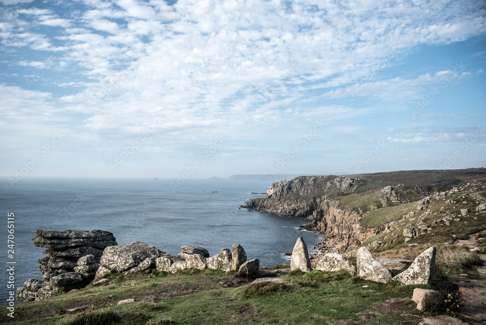 Lands End, Cornwall in the summer 