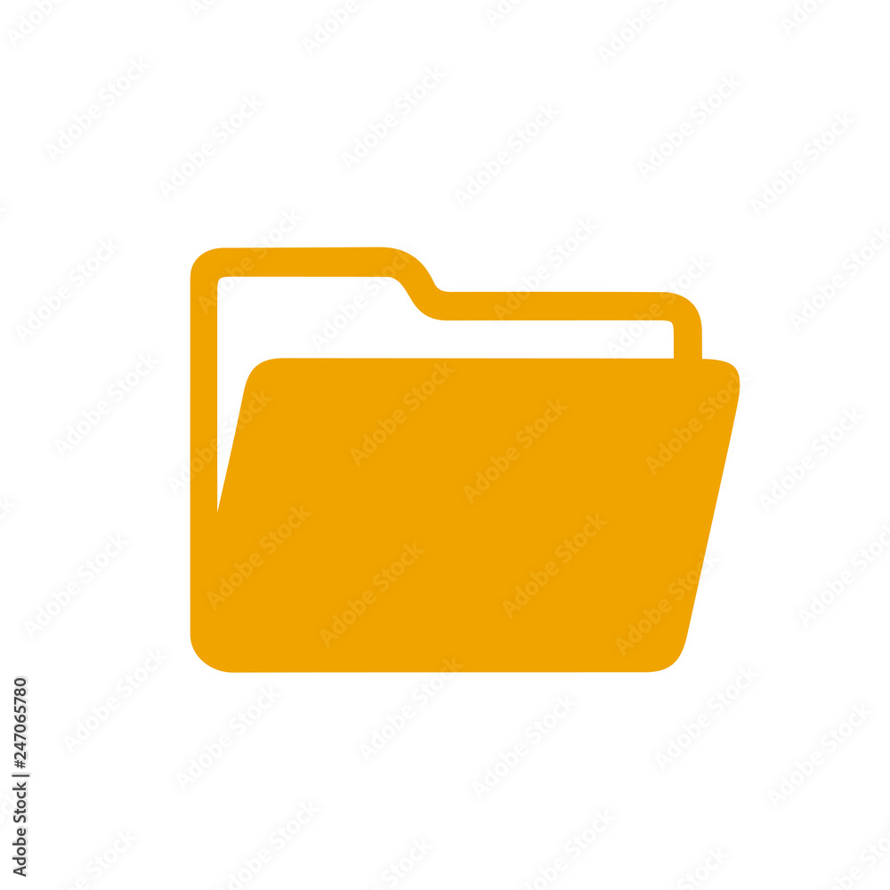 Folder flat icon sign – vector for stock - obrazy, fototapety, plakaty 
